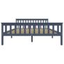 Bed Frame Grey Solid Pinewood 150 x 200 cm Image 4