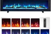 Dilton 40/102cm 3 in 1 Electric Fireplace with logs, Freestanding, Wall Mounted, Recessed, 9 Colour Flame Effect, Media Wall Compatible, 900W - 1800W Heater, Remote Control