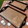 Set of 2 woven boho serving trays Image 6