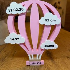 Personalized Birth Announcement Hot Air Balloon