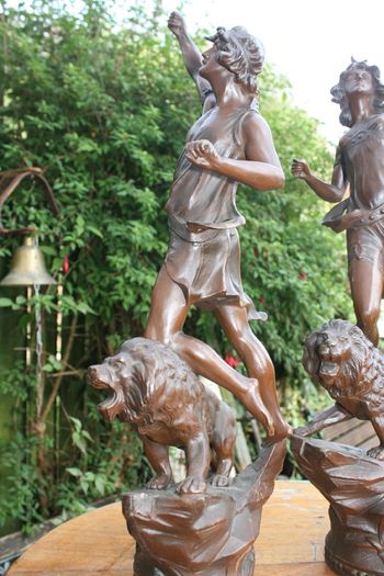 Vintage Collectible Metal Sculptures French Art Deco Sculptures 22"