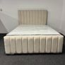 New 4'6" Cream Fabric Bed & Memory foam orthopaedic Mattress Image 2