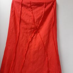 New red designer skirt tag attached fully lined