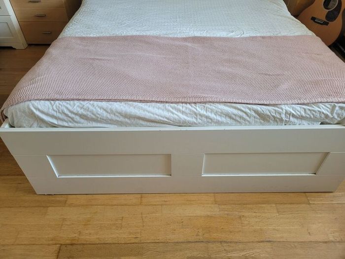 King size extra length bed frame with full drawers