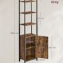 Bookcase Narrow  Standing Shelf with Doors, Metal Frame, Image 8