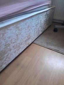 bed base and headboard velvet silver