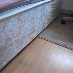 bed base and headboard velvet silver