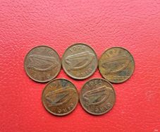 5 Decimal Irish Halfpennies