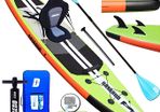 Stand Up Paddling Board Inflatable SUP Board Set, Includes Kayak Seat, 330 x 76 x 15 cm, Load Capacity up to 150 kg, Cam Holder, Integrated Kick Pad, 3 Fins, Adjustable Double Paddle, Complete Accessories