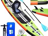 Stand Up Paddling Board Inflatable SUP Board Set, Includes Kayak Seat, 330 x 76 x 15 cm, Load Capacity up to 150 kg, Cam Holder, Integrated Kick Pad, 3 Fins, Adjustable Double Paddle, Complete Accessories