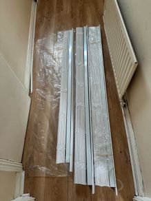 Large WoodLux Bright White 50mm Faux Wood Venetian Blinds