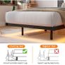 Metal Bed Frame with LED Lights and Charging Station, Heavy Duty Metal Slat Support, Noise Free, No Box Spring Needed Image 3