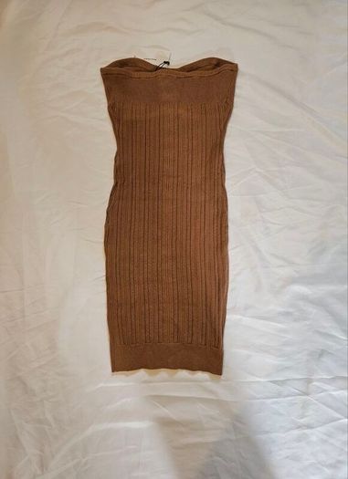 LPA Revolve Brown Tube Strapless Dress