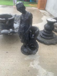 Large vintage cast stone garden fountain