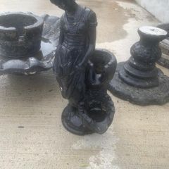 Large vintage cast stone garden fountain