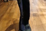 Velour leather knee high boots size 40