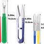 4 Pcs Seam Ripper, Big and Small Stitching Thread Unpicker, Thread Cutter Remover, Seam Rippers for Sewing, Stitch Ripper with Scissor, Storage Bag, for Sewing Needlework DIY Craft Image 2