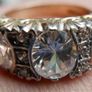 Vintage 9ct Solid Gold 375 Beautiful Trilogy Ring 10,2g Image 7