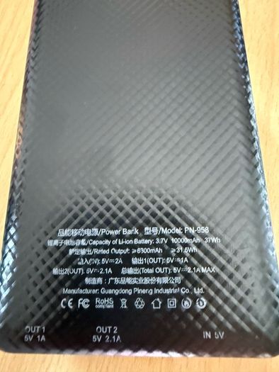Power bank with usb type A 10000mAh