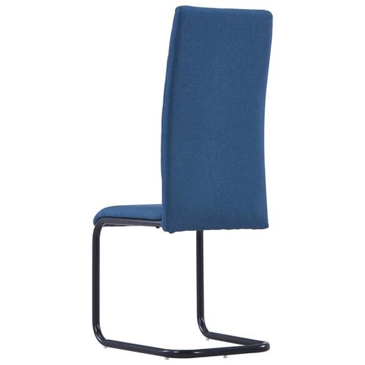 Cantilever Dining Chairs 2 pcs Blue Fabric