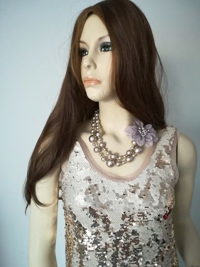 Gold Zara dress size S (10-12) with matching heels and jewellery