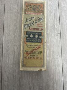 Joseph Rodgers & Sons Sheffield Vintage Boxed Set 6 Stainless Dessert Knives Original Box