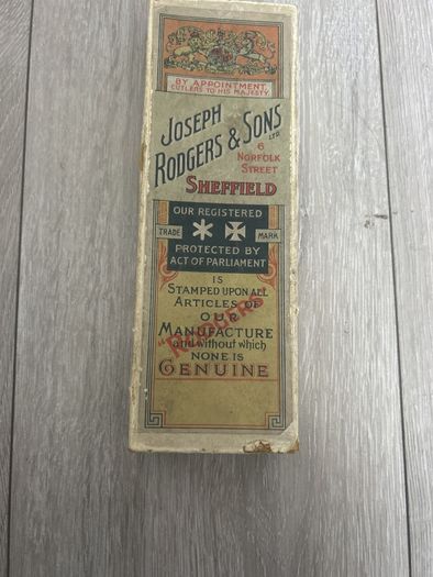 Joseph Rodgers & Sons Sheffield Vintage Boxed Set 6 Stainless Dessert Knives Original Box