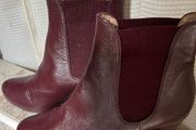 Unisa Wine / Burgundy Leather Ankle Boots