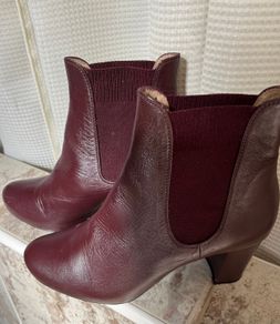 Unisa Wine / Burgundy Leather Ankle Boots