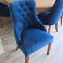 Next Plush Velvet Navy Dining Chairs Image 4