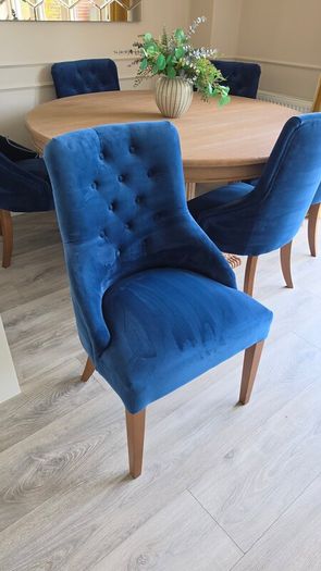 Next Plush Velvet Navy Dining Chairs