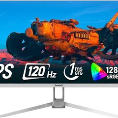 34 Inch IPS Ultrawide 120Hz Gaming Computer Monitors, 21-9 UWFHD (2560x1080) PC Screen, 128percent sRGB, Adaptive Sync, 178 Viewing Angle Display Port HDMI Compatible with Wall mounting - White