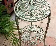 American vintage, Distressed wrought iron side table