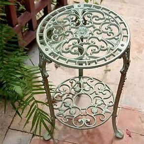American vintage, Distressed wrought iron side table