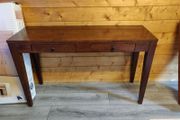 High table drawers brown wooden