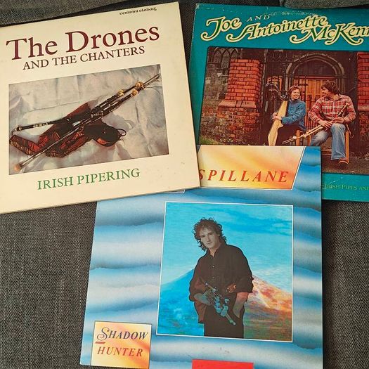Irish Piper and piping 3 x LPs, Davy Spillane, Joe and Antoinette Mc Kenna, Willy Clancy etc, Irish Trad folk