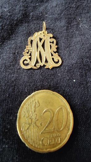 14K Gold Letter M necklace Pendant