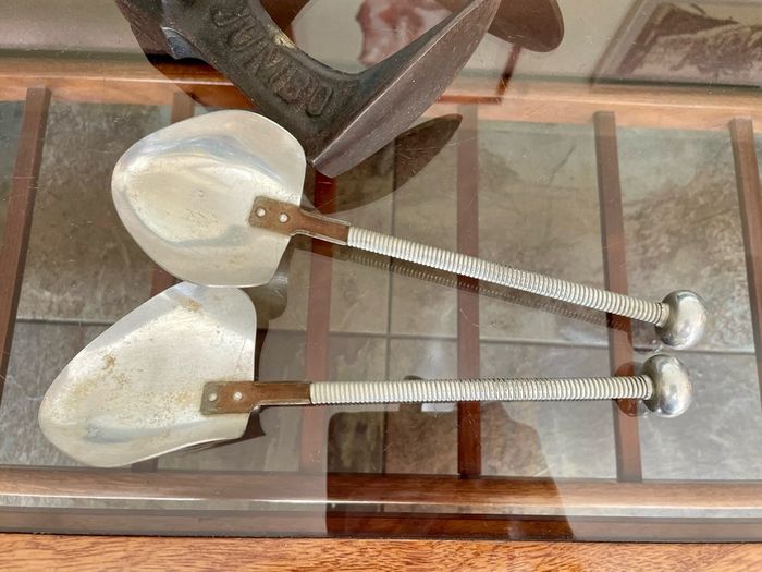 Vintage Ladies 1950s SAXONE Aluminium Steel Spring Coiled Shoe Trees UK Size S/M