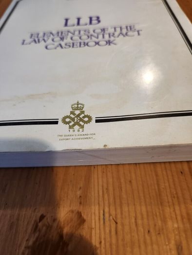 Law Books X 2. Llb Elements Of The Law Of Contract Casebook. Suitable For Law Students Studying For An Llb Elements Of The Law. 2 X First Edition Large Volume Paperback Books In Good Condition.