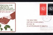 1971 Ireland Year for Action to combat Racism and Racial Discrimination Commemorative Stamps Illustrated Irish Times First Day Cover (FDC)