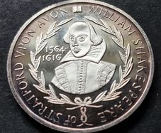 United Kingdom 1967 Medal - William Shakespeare BCS 6 Britannia Commemorative Society (41 Grams .999 Silver)
