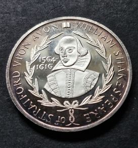 United Kingdom 1967 Medal - William Shakespeare BCS 6 Britannia Commemorative Society (41 Grams .999 Silver)