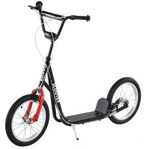 Kick Scooters for Kids with Adjustable Height, Anti-Slip Deck, Dual Brakes, Rubber Tyres, for Boys and Girls Aged 5+ Years Old Black