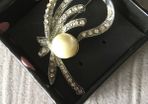 brooch large pearl and diamond