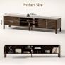 Wooden TV Stand Cabinet - 180cm Long TV Unit With Storage And Adjustable Shelves, Television Console Table for TVs up to 80 inch, Media Entertainment Center For Living Room Bedroom, Walnut Image 2