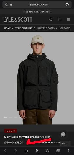 Lyle & Scott Lightweight Windbreaker Jacket (M & L Available)