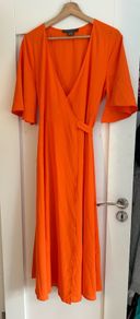 French Connection Orange Wrap Dress Size 8