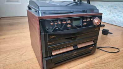 Auna 3-in-1 Vinyl, Cassette, and CD Player