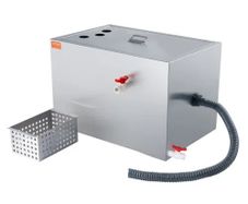 Commercial Grease Trap, 40 LBS Grease Interceptor, Top Inlet Interceptor, Under Sink Stainless Steel Grease Trap, 10 GPM Waste