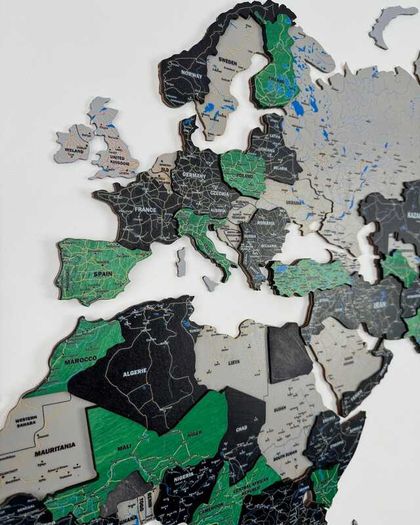 3D Premium Wooden World Map with Country Borders Country Names Capital Names US and Canada Borders and Names World Biggest City Names World Biggest Rivers World Biggest lakes World Main Roads 3D Map Effect